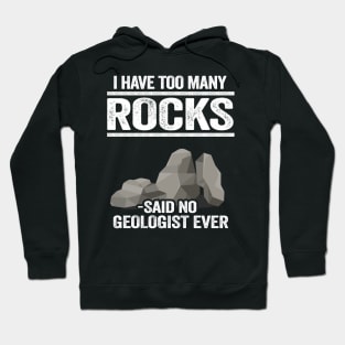 I Have Too Many Rocks Said No Geologist Ever Rock Collector Hoodie